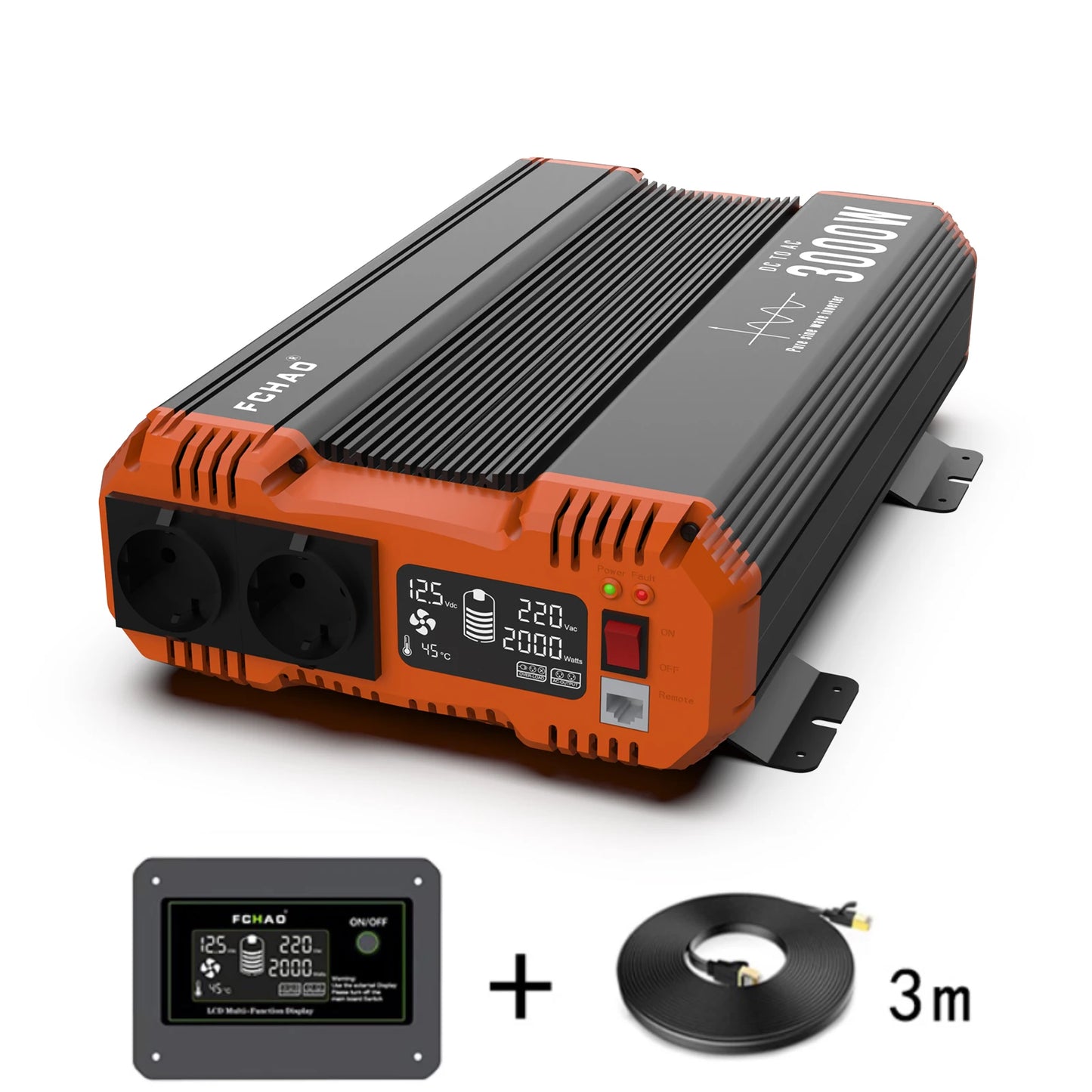 Fchao 7000W Pure Sine Wave Inverter Power DC 12V 24V 48V To AC 220V 230V 50HZ Continuous Power 3500W Suitable For Home And RV